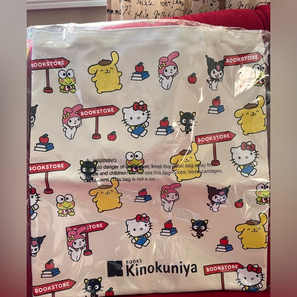 Hello Kitty x Kinokuniya Bookstores Japan Tote Bag NIP - Picture 3 of 4